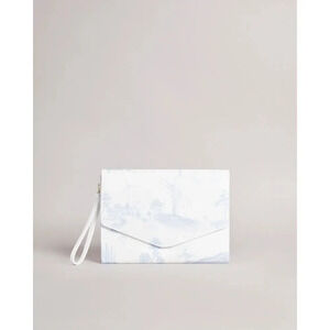 Ted Baker KaidaLeather Pouch Bag  white Blue
